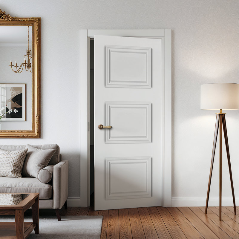 Dalle de porte intérieure 3 panneaux Palazzo, 80 x 36, Blanc