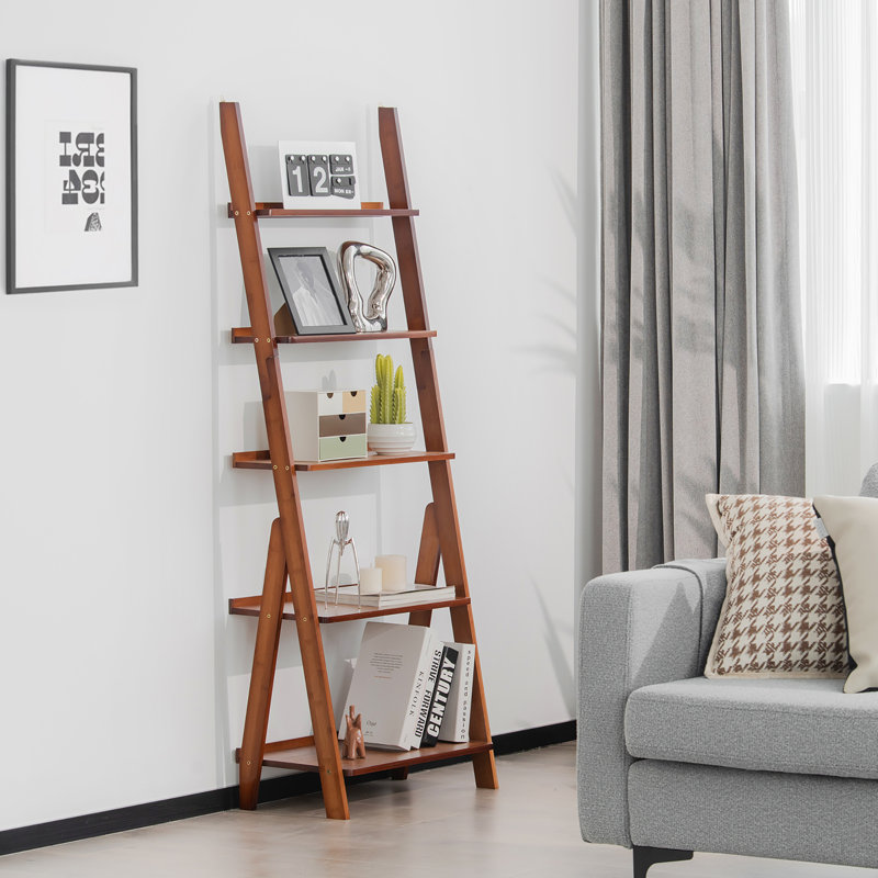 21'' W Bamboo Storage Rack, Coffee, (5 Shelves) 60” H x 21” W x 13”D