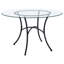 Table de salle à manger ronde Harragan de 48 pouces avec dessus en verre noir mat-1034900099
