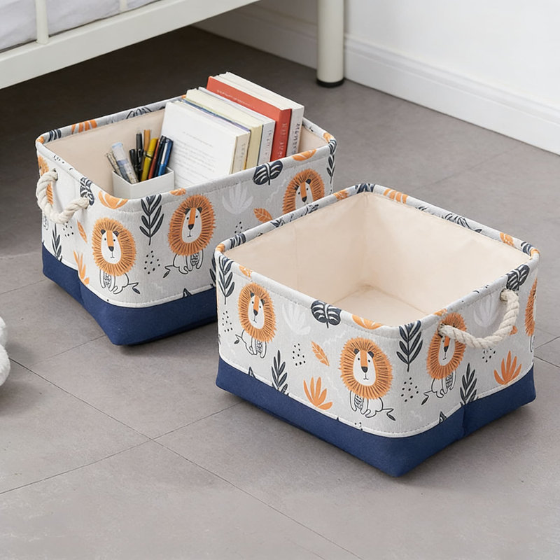 2Pcs,Large Capacity Foldable Storage Basket With 3-Tier Design, Multifunctional Organizer For Toys, Laundry, And Household Items, Water-Resistant And Durable Fabric