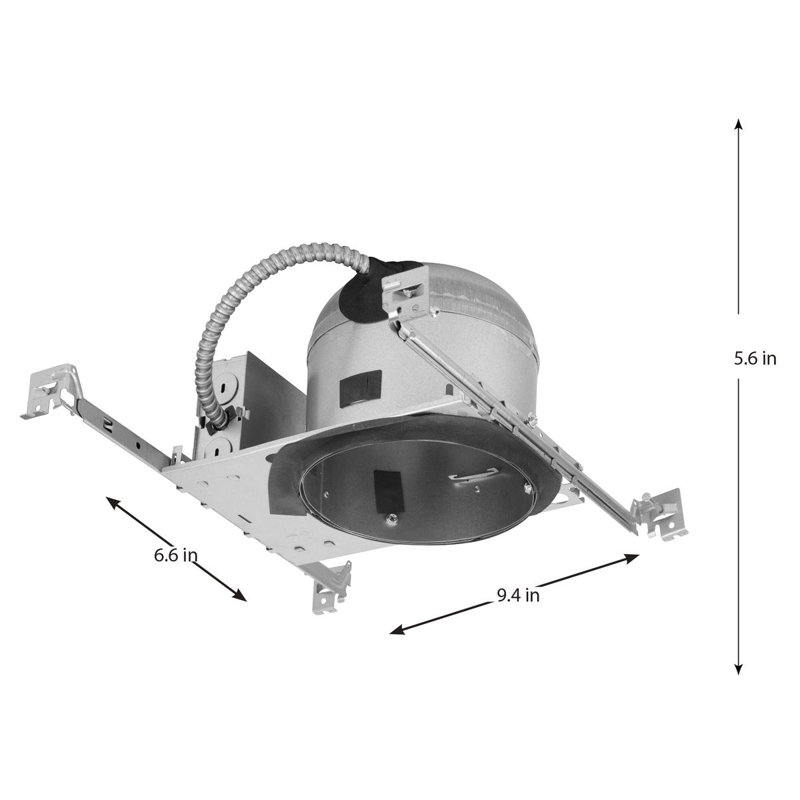 Steel 6" Recessed Shallow New Construction Housing with Air-Tight IC