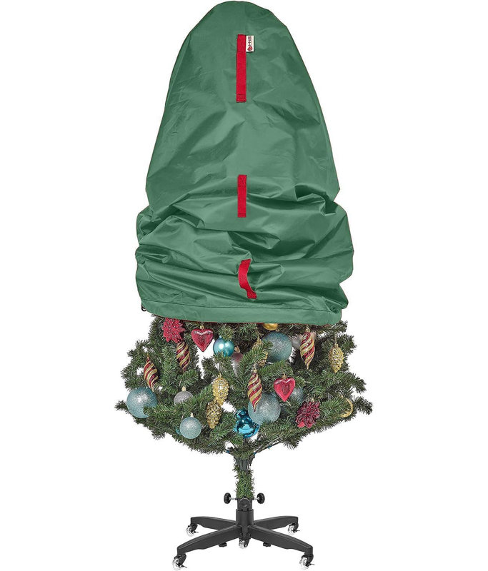 Sac de rangement vertical pour sapin de Noël et topiaire, H 60 po x l 25 po x P 25 po, Vert