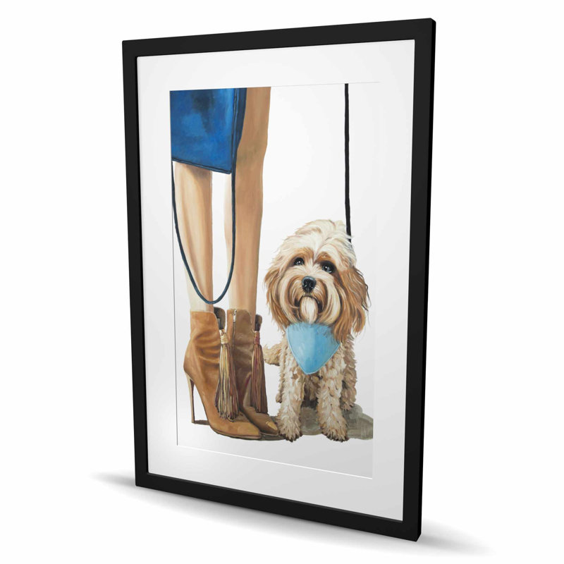 Impression d'art de chien Cavoodle à la mode - décoration de chambre d'enfant, H 36 po x l 24 po, Noir