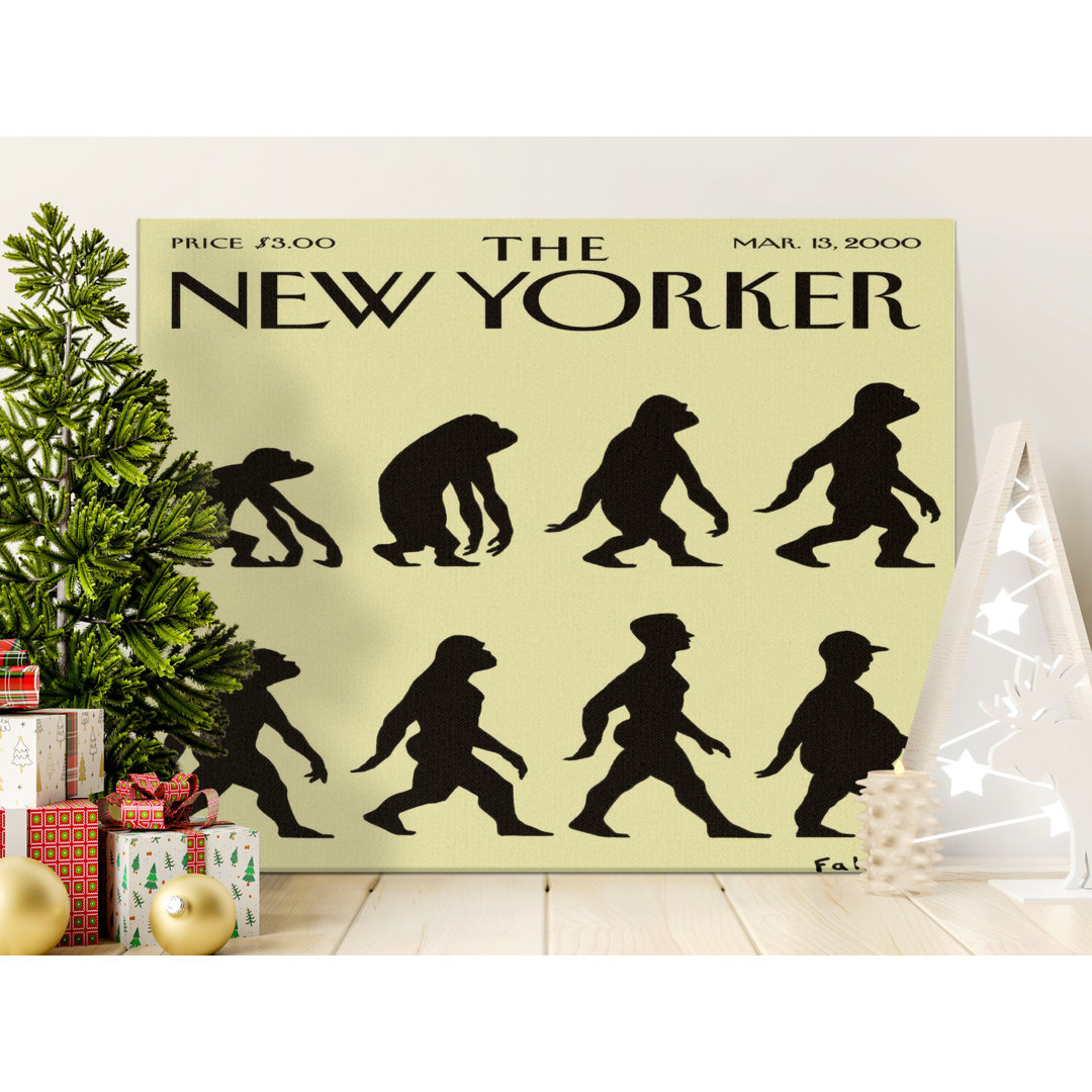 New Yorker Evolution Satire Canvas Wall Art