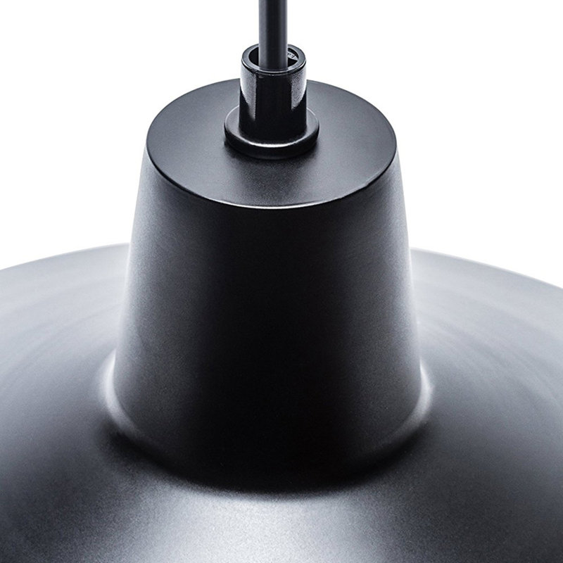 Luminaire suspendu en forme de dôme à 1 lumière Cayson, Noir