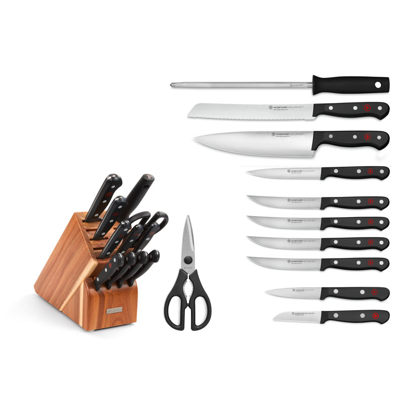 WÜSTHOF Gourmet 12-Piece Knife Block Set, Acacia