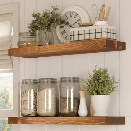 Rustic Elegance: Versatile Solid Wood Shelves for Every Room