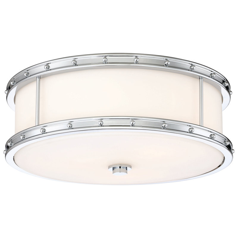 Cornwall Glass LED Flush Mount, Chrome