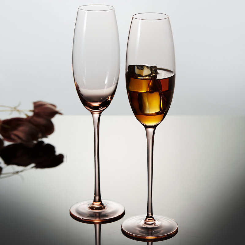 Tynecia 7 oz. Flûte en verre, Rose rose