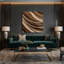 Toile horizontale à rayures horizontales châtaignier crème-365170918