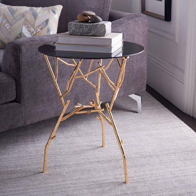 Oxendine Glass Top Figurine End Table