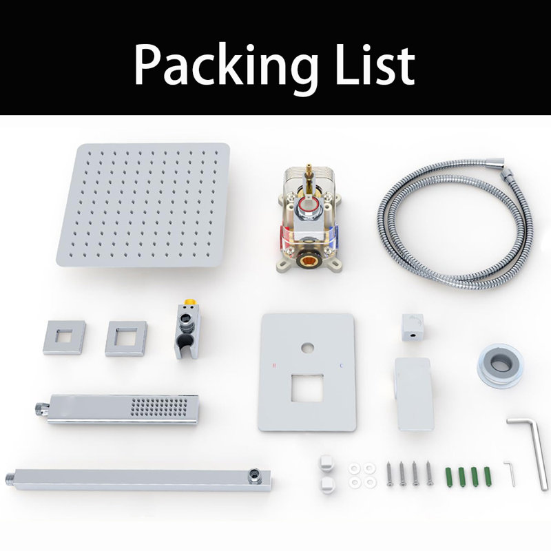 12-Inch Rainfall Shower System With Handheld Combo, Chrome