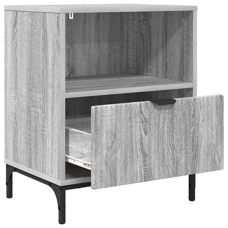 Bedside Table , Grey Sonoma