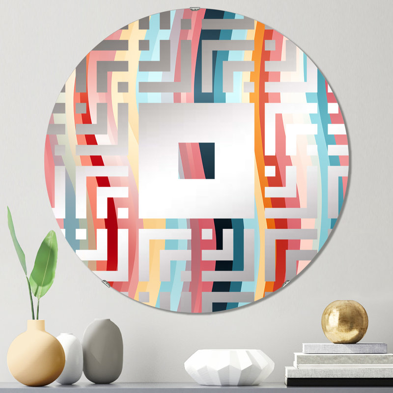 Miroir mural carré rose Pink Energetic, 31,4 po x 31,4 po