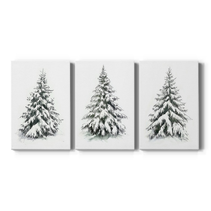 Christmas Holiday Art VI - Toile tendue avec châssis sur mesure - 3 pièces, H 36 po x l 72 po
