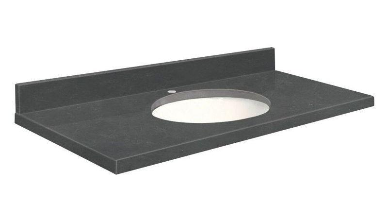 Dessus de salle de bain simple 49 po meuble-lavabo, Monotrou, Blanc, Cristal Nano