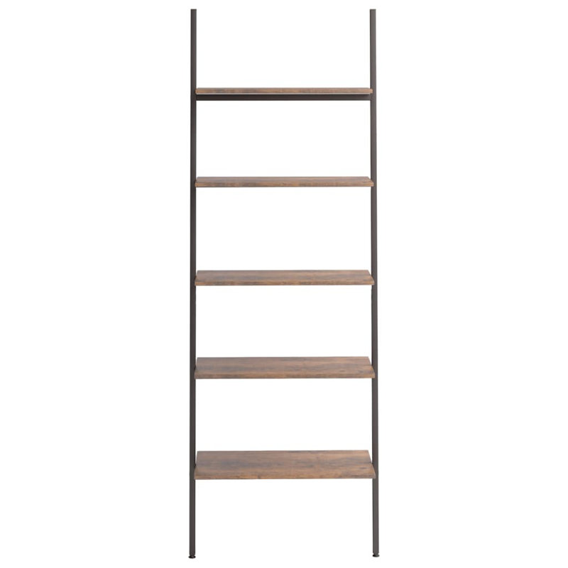 vidaXL Leaning Shelf Engineered wood and steel, Brown/Black