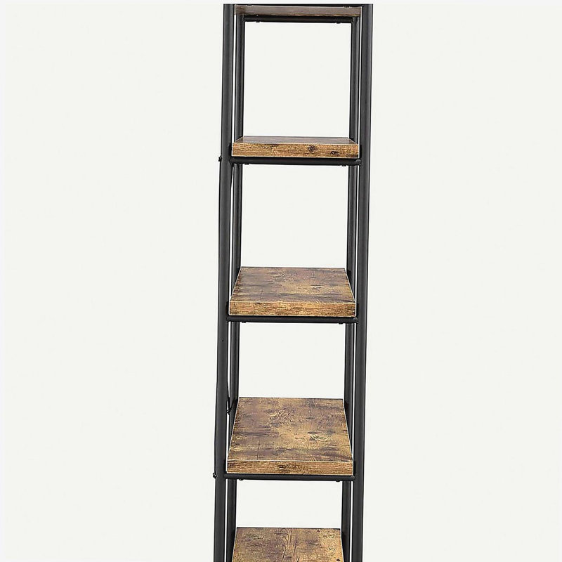 Antique Nutmeg and Black 4-shelf Bookcase, Brown