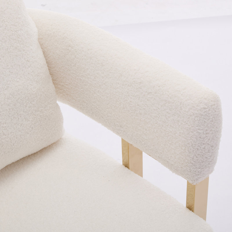 TS Modern Decorative Chair, White Teddy