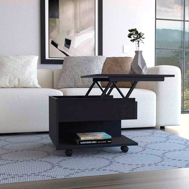 Table basse à plateau relevable, Noir