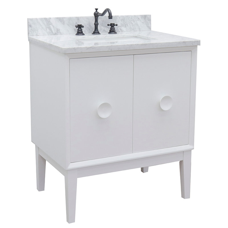 Ensemble de meuble-lavabo simple 31 po Crumley, Blanc / blanc Carrare