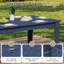 Table de salle à manger d'extérieur rectangulaire Planta 70 po (178 cm) de largeur en PEHD avec trou pour parasol-672675754