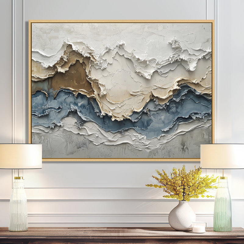 Cannock - Abstract Wall Art, Noir, Cadre flottant, H 24 po x l 32 po