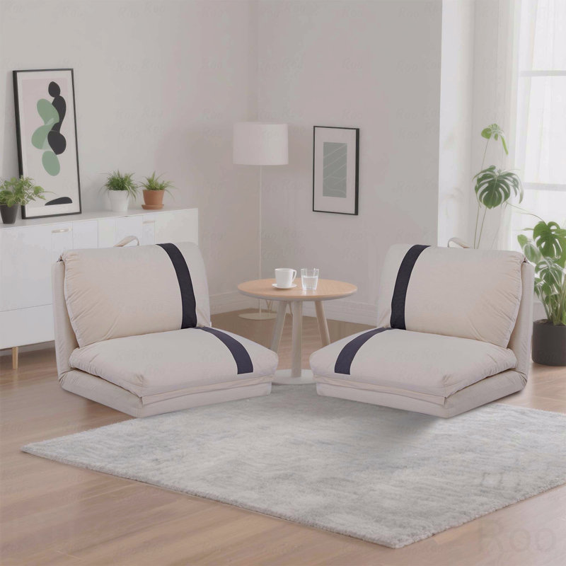 Canapé-lit moderne en velours côtelé: ensemble modulaire de plancher modulaire de 2, réglable en 6 positions, pliable en 5 secondes, base de sac de pois, coussins inclus