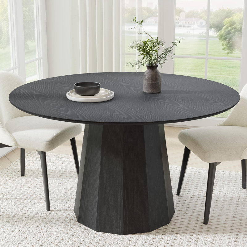 Table de salle à manger en bois massif, H 30 po x L 52 po x l 52 po, Chêne