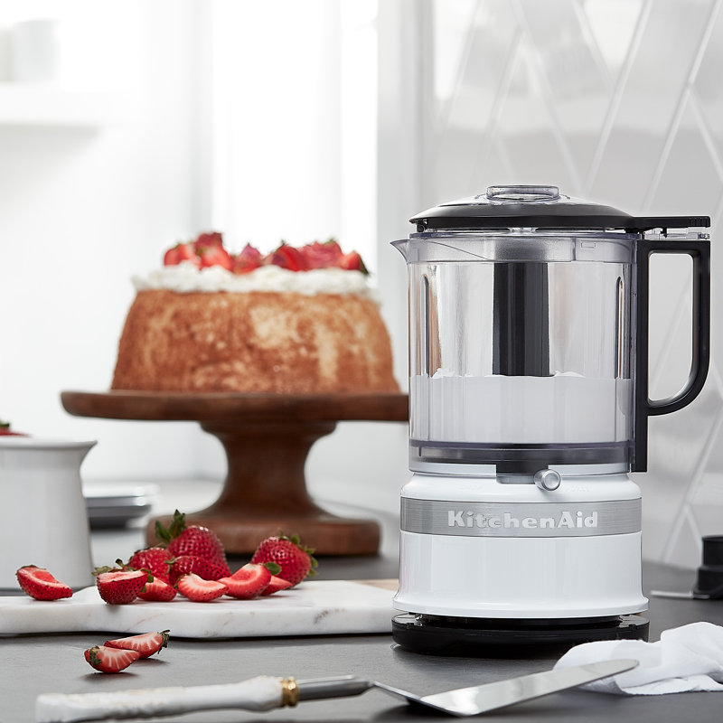 KitchenAid 5-Cup Food Chopper with Multi-Purpose Blade and Whisk Accessory, White, White