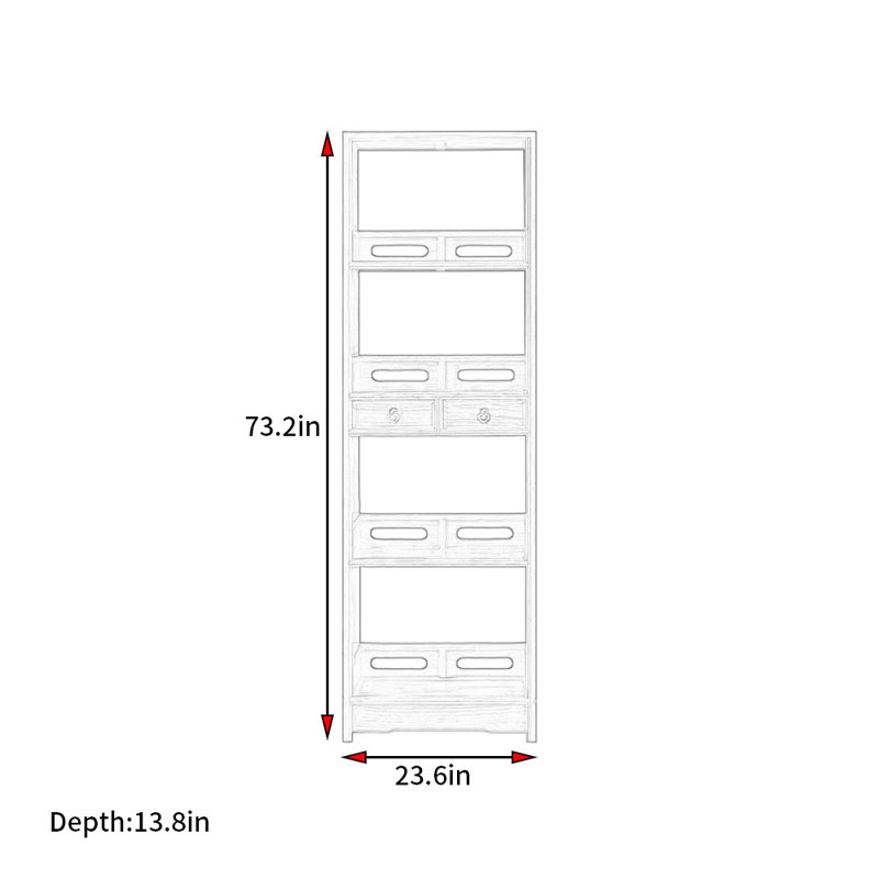 Wilkesville, (3 tablettes) H 73,2 po x l 23,6 po x P 13,8 po