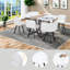 Modern White Pu Dining Table Sets With Six Chairs, Versatile Home Elegance