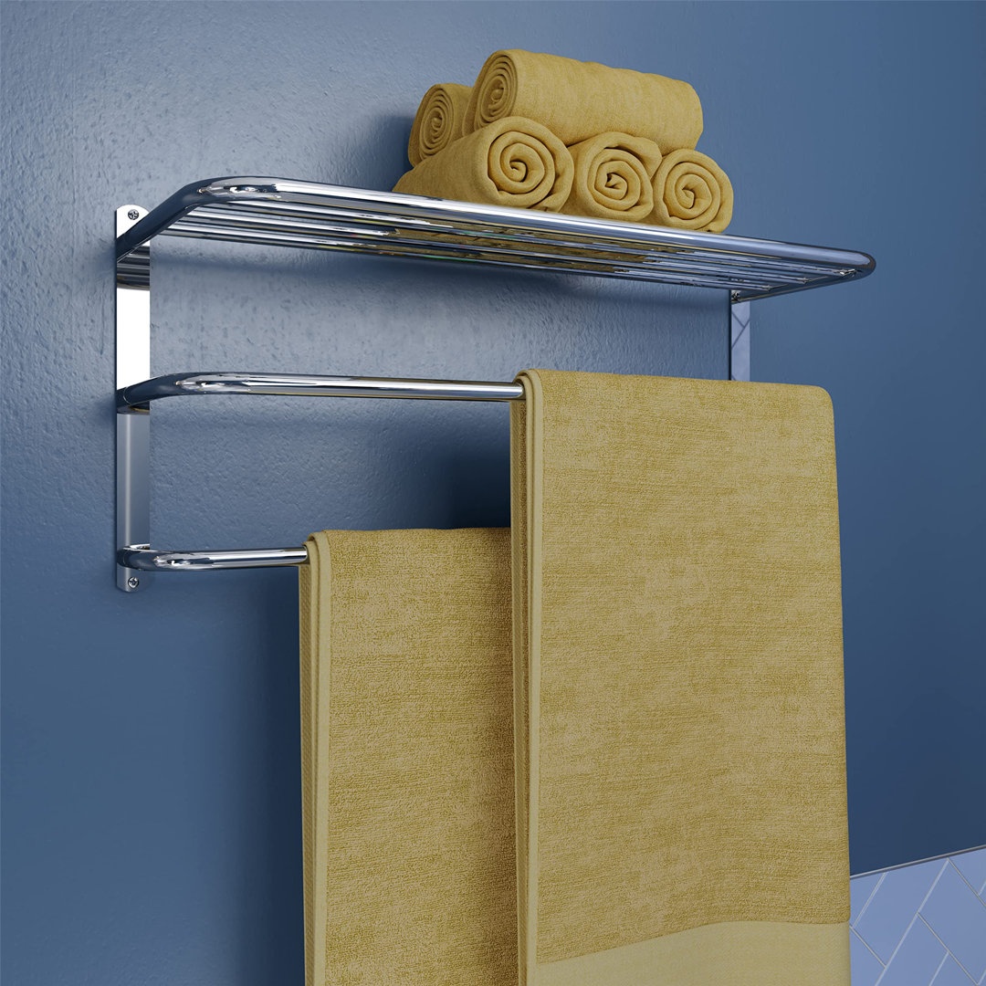 Croydex QM261841 Chrome Plated Mild Steel Wall Mounted Towel Rack and Additional Rails, 21.5 x 63 x 30 cm - Image 3