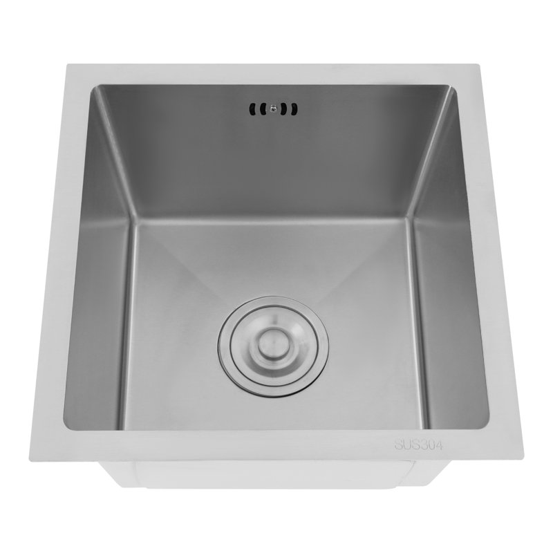Modern Minimalist Multifunctional Drop-In Stainless Steel Kitchen Rectangular Single Sink Silver, Silver
