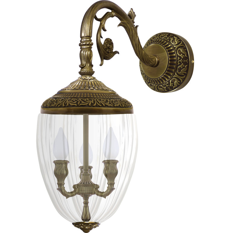 Fondren Solid Brass LED Candle Wall Light, Antique Brass