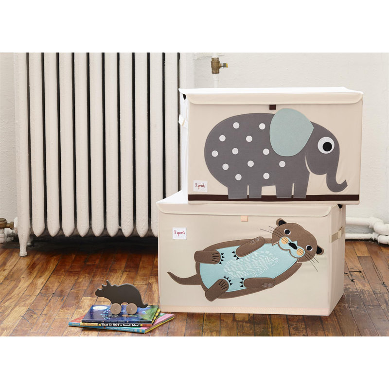 3 Sprouts - Boîte de rangement pour coffre à jouets pour enfants, loutre