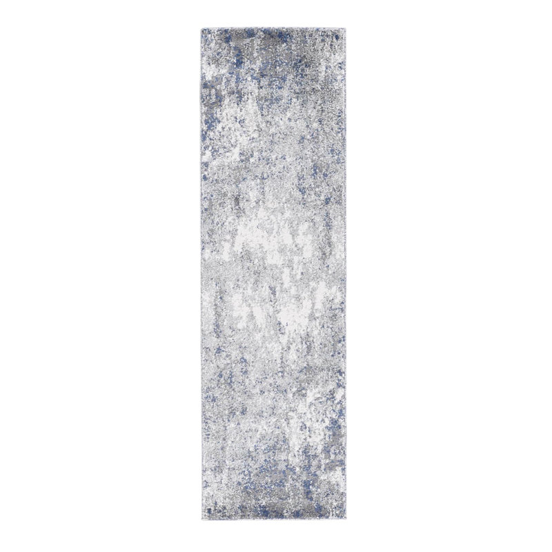 Tapis bleu Holly, Tapis de couloir 2 pi 6 po x 8 pi
