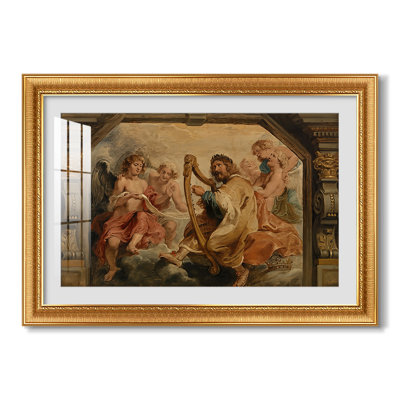 Le roi David jouant de la harpe, v. 1627-1628-Peter Paul Rubens-Toile encadrée sur mesure