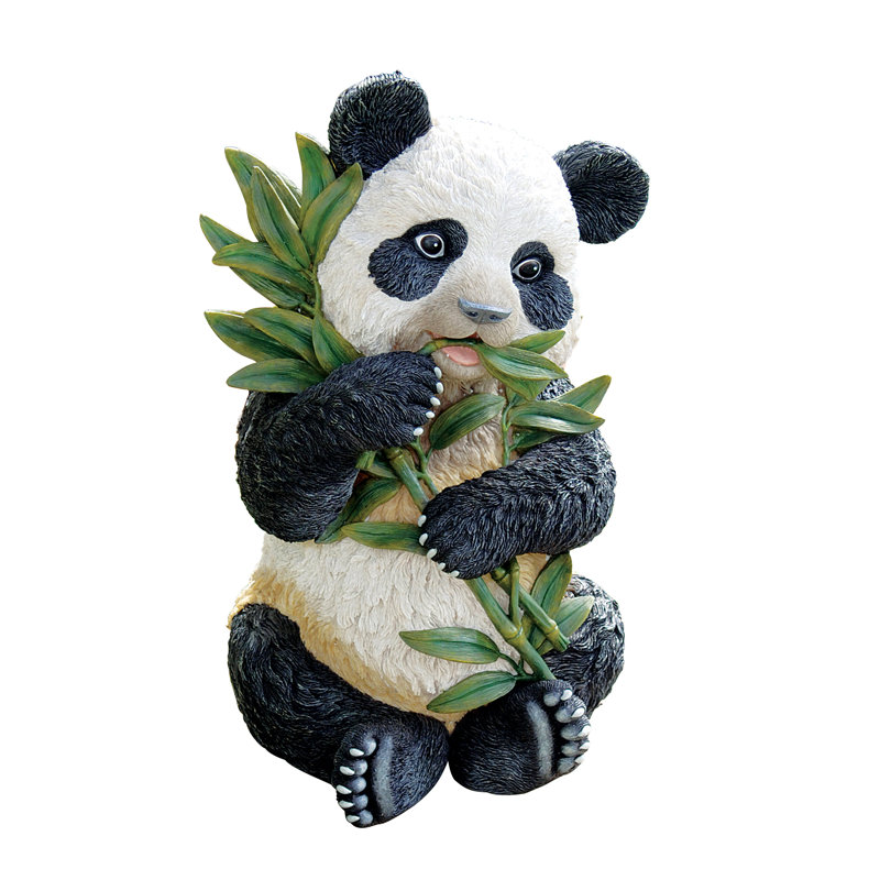 Hand-Painted Black and White Resin Panda Sculpture