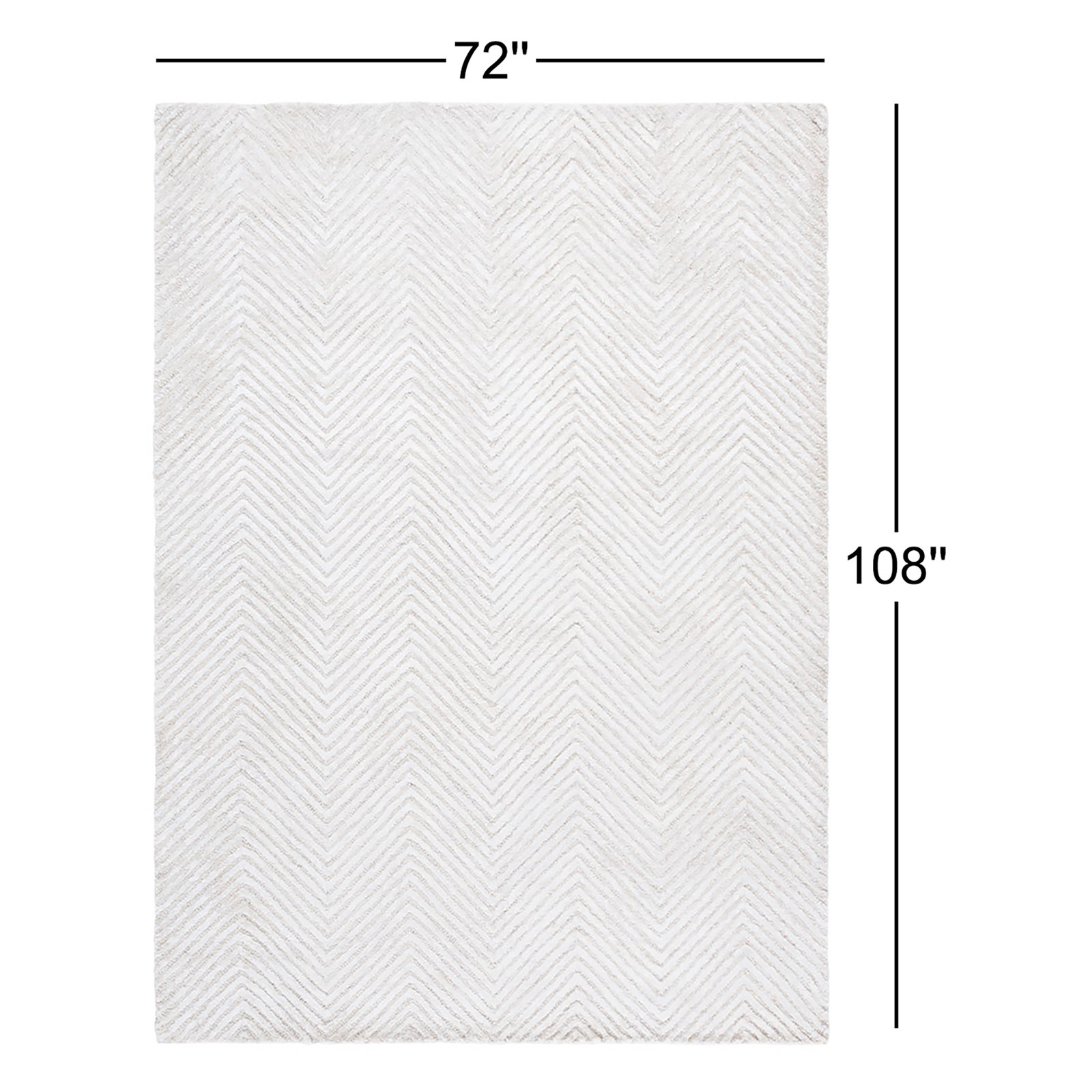 Hand-Tufted Wool Chevron Rug, Rectangle 6' x 9'