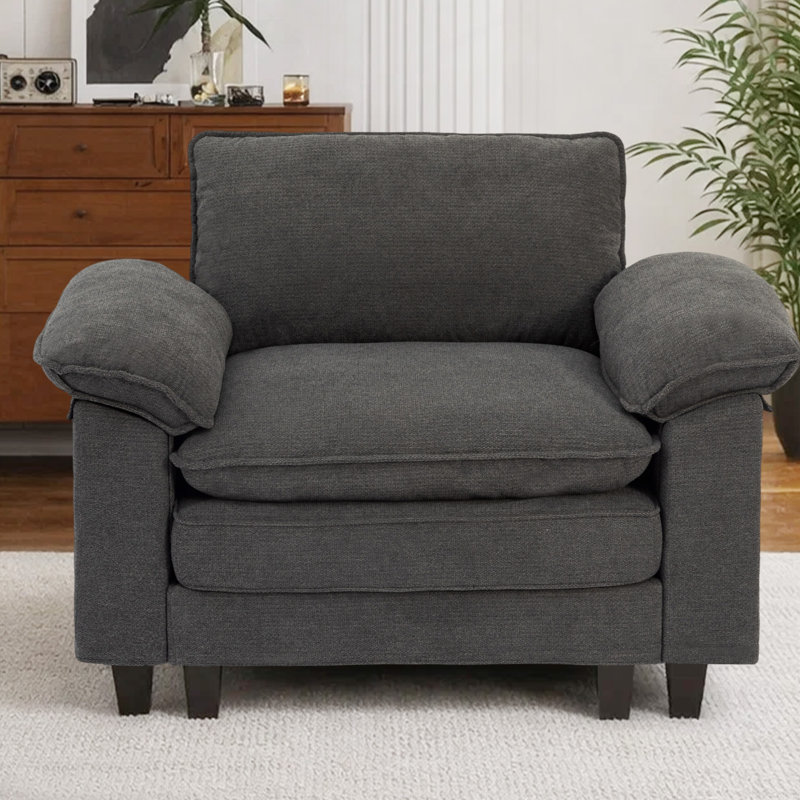 Fauteuil d'appoint rembourré Modern Comfy, Gris chenille