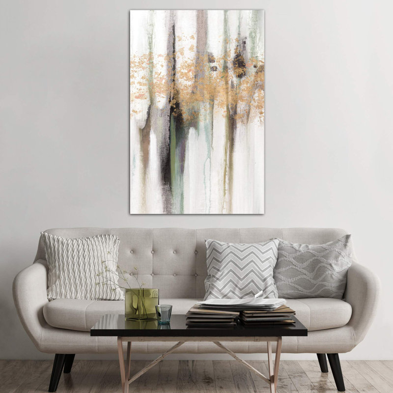 Falling Gold Leaf I by Studio W - Wrapped Canvas Painting, 66.04 cm H x 45.72 cm W x 1.91 cm D