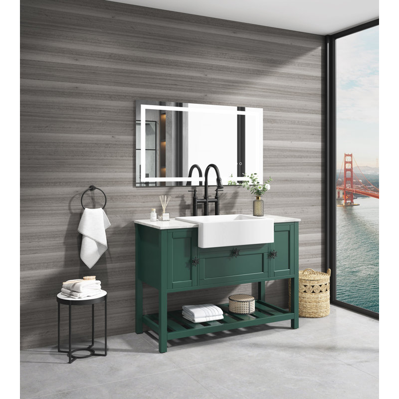 Solid Wood Bathroom Vanities Without Tops, Green