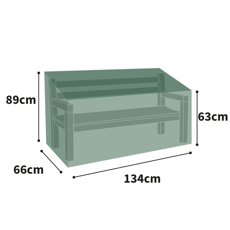All-Weather Outdoor Bench Cover, 89cm H x 134cm W x 134cm D, Green