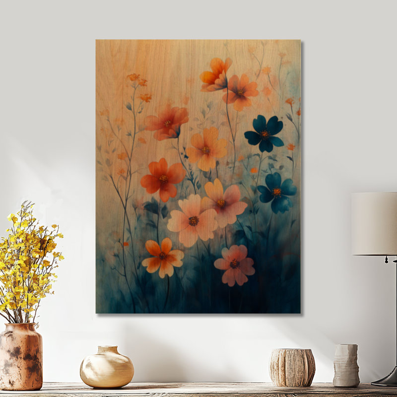 Dérive de corail - Décoration murale en bois de fleurs sauvages, H 24 po x l 18 po, Rectangulaire