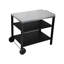 Chariot de barbecue extérieur à 3 niveaux avec surface en acier inoxydable, roues de table de préparation barbecue, barre de service roulante pour patio et cour arrière, support de four à pizza en noir, construction, grand rangement, stable