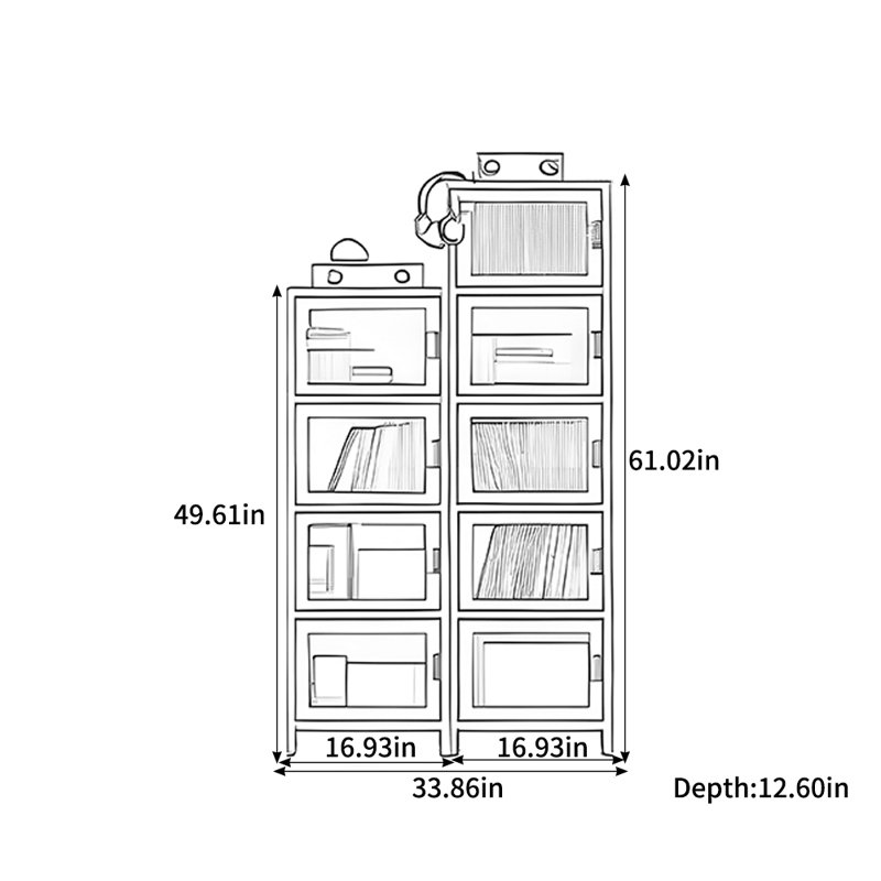 Bibliothèque étroite de style américain