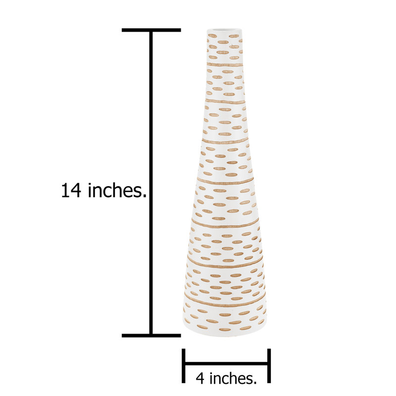 Vase en forme de bouteille en bois de manguier blanc Bold Zebra