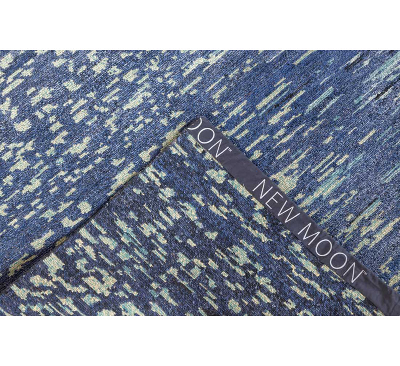 Static Galaxy Area Rug in Ebony/Cobalt/Aqua/Teal, Rectangle 8' x 10'