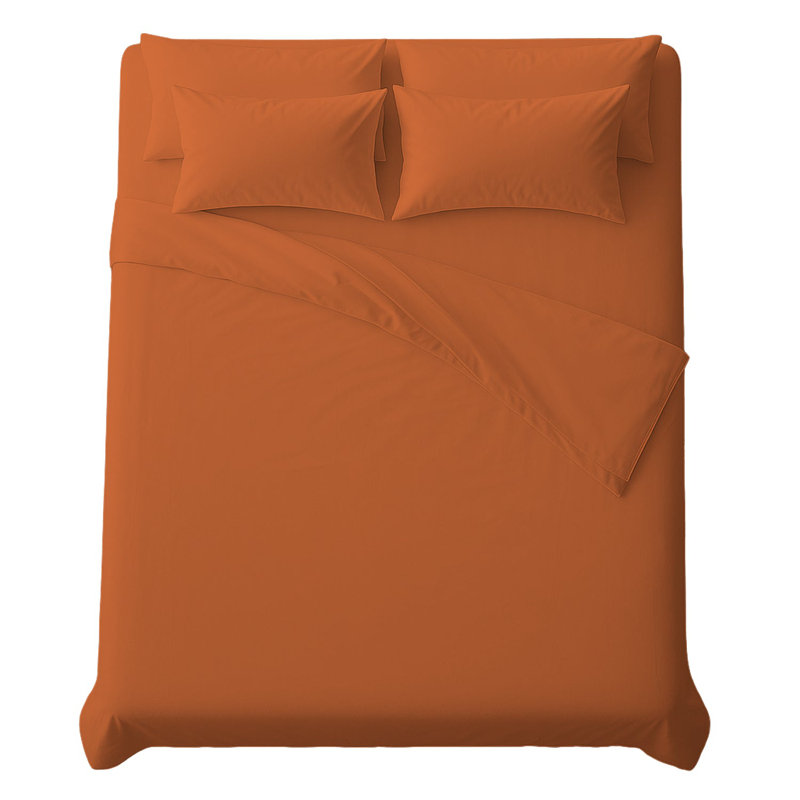6Piece Microfiber Bed Sheets  Soft, WrinkleFree, Deep Pocket Fit, Terracotta, King Sheet Set with 4 Pillowcases